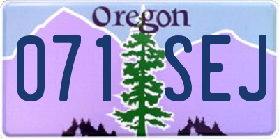 OR license plate 071SEJ