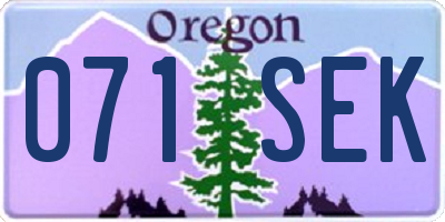 OR license plate 071SEK