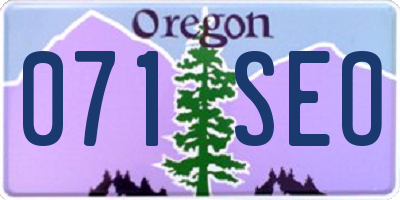 OR license plate 071SEO