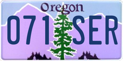 OR license plate 071SER