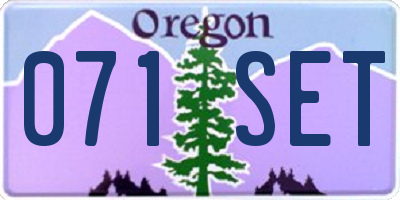 OR license plate 071SET