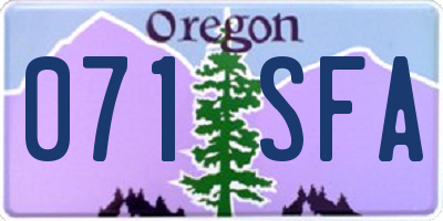 OR license plate 071SFA