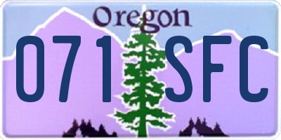 OR license plate 071SFC
