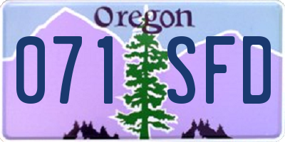 OR license plate 071SFD