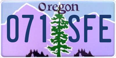 OR license plate 071SFE