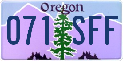 OR license plate 071SFF