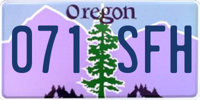 OR license plate 071SFH