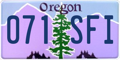 OR license plate 071SFI