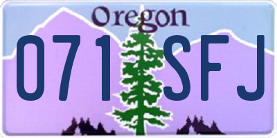 OR license plate 071SFJ