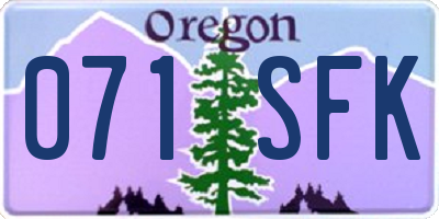 OR license plate 071SFK
