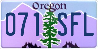 OR license plate 071SFL
