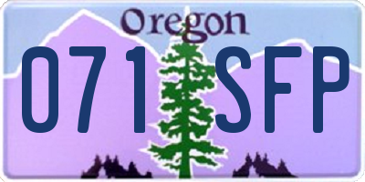OR license plate 071SFP