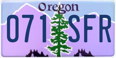 OR license plate 071SFR