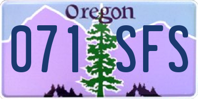 OR license plate 071SFS