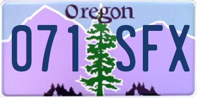 OR license plate 071SFX
