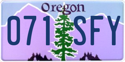 OR license plate 071SFY