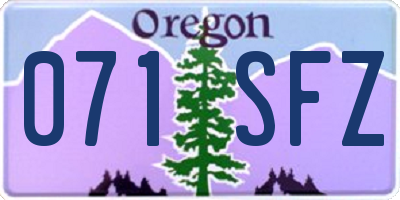 OR license plate 071SFZ