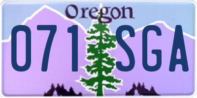 OR license plate 071SGA