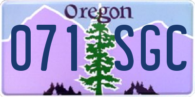 OR license plate 071SGC