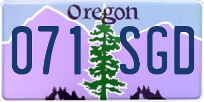 OR license plate 071SGD