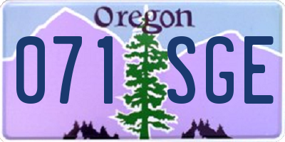 OR license plate 071SGE