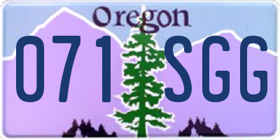 OR license plate 071SGG