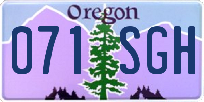 OR license plate 071SGH