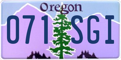 OR license plate 071SGI