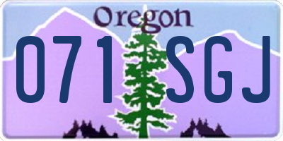 OR license plate 071SGJ