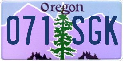 OR license plate 071SGK