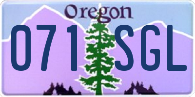 OR license plate 071SGL