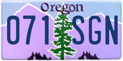 OR license plate 071SGN