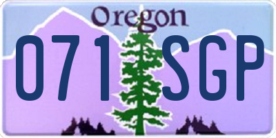 OR license plate 071SGP