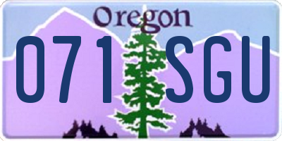 OR license plate 071SGU