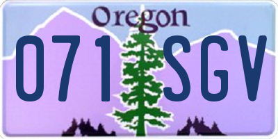 OR license plate 071SGV