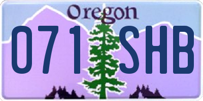 OR license plate 071SHB