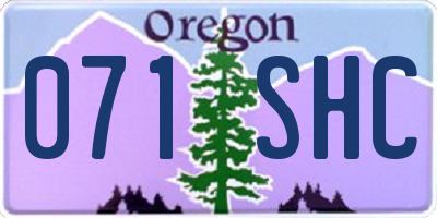 OR license plate 071SHC