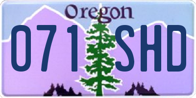OR license plate 071SHD