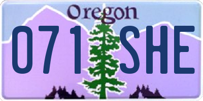 OR license plate 071SHE