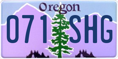 OR license plate 071SHG