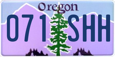 OR license plate 071SHH