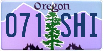 OR license plate 071SHI
