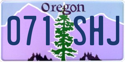 OR license plate 071SHJ