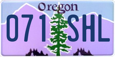 OR license plate 071SHL