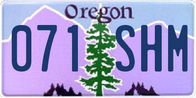 OR license plate 071SHM