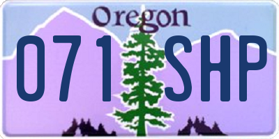 OR license plate 071SHP