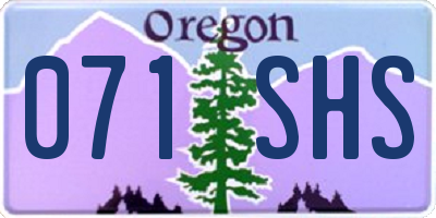 OR license plate 071SHS