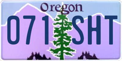 OR license plate 071SHT