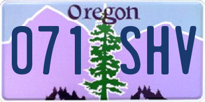 OR license plate 071SHV