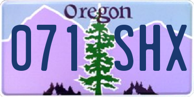 OR license plate 071SHX